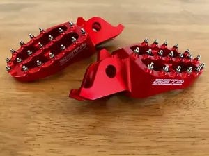 HONDA CRF 250 RALLY 2018-2022 ZETA FOOT PEGS FOOT RESTS MID RED - Picture 1 of 1