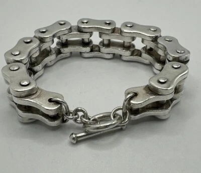 Massive 925 Sterling Silver Bicycle Chain Bracelet 263.3g 20mm 9.5” - Image 1 of 4