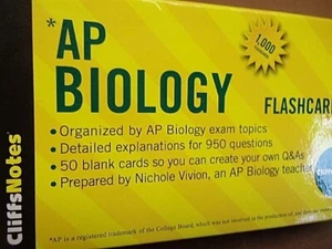 CliffsNotes AP Biology Flashcards by Nichole Vivion 1,000 Boxed Flashcards - Picture 1 of 7