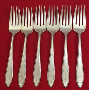 1847 Rogers Bros ARGOSY International Silverplate 6-Salad Forks Flatware - Picture 1 of 6