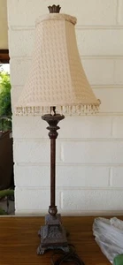 Vintage Berman Footed Table Lamp w/ Decorative Fabric Shade *(Great Condition!) - Picture 1 of 6