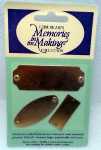 LEISURE ARTS Memories In The Making 3 Lastre in Metallo Oro (NUOVE) - Foto 1 di 2