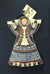 J. Duban Designs Decorative Angel Wall Hanging Tile Great Friends Textured Art - Picture 1 of 6