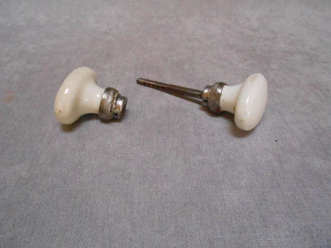 2  Vintage  French PORCELAIN OVAL DOOR Handles PULLS Cover