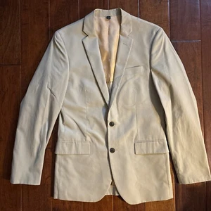 J. Crew Factory Men's Thompson Suit Jacket Coat 36/R 100% Cotton New Beige NWT - Picture 1 of 8