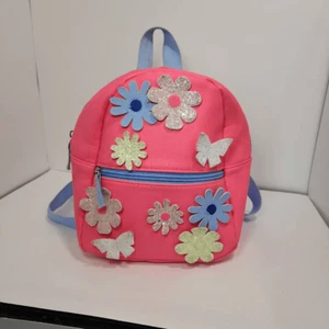Mochila domo Cat & Jack para niñas con patrón de flores rosa intenso - Imagen 1 de 5
