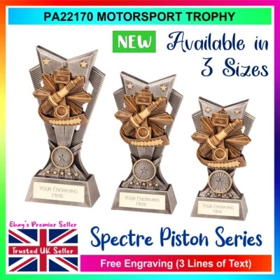 TROPHY PLANET TROFEO MOTORSPORT / Premio pistone Spectre / INCISIONE GRATUITA su trofei / PA22170