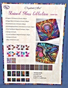 Craft Buddy Crystal Art Stained Glass Paper Collection Card Sizes 6x6 5x7 300gsm - Picture 1 of 15
