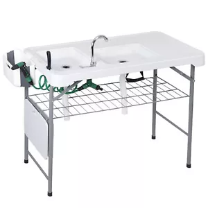 Foldable Outdoor Fish Cleaning Station with Grid Rack and 3Piece Cleaning Kit - Picture 1 of 18