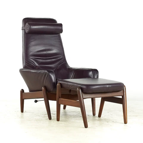 Arnold Madsen for Madsen & Schubell Mid Century MS-30 Danish Teak Easy Lounge Ch Cover