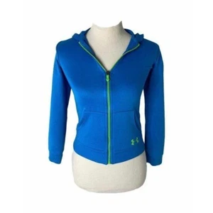Under Armour Girl's Size Small Hoodie Blue Full Zip All Seasons Gear Athletic - Picture 1 of 6