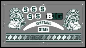 Full Size Michigan State Spartans Helmet Alternative Decals Green and White - Picture 1 of 2