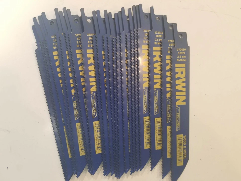 (100) IRWIN 372610BB 6" 10 TPI METAL & WOOD RECIPROCATING SAW BLADES *NEW* - Image 1 of 4