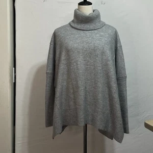 Warmer bequemer weicher Pullover S grau angeraut Rollkragen Acryl/Nylon Wolllücke - Bild 1 von 8