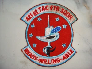 USAF 421er ESCUADRÓN TÁCTICO AVIÓN DE COMBATE, PARCHE GUERRA DE VIETNAM - Imagen 1 de 2