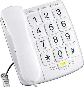 Packard Bell PB300WH: Big Button Phone for Elderly Seniors Landline Corded Phone - Picture 1 of 4