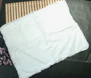 JNG COTTON TUFTED EURO SHAM ~ White ~  26 x 26 ~  Fringe Polka Dot ~ NEW - Picture 1 of 5