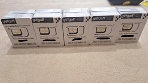 190 cartes SIM GiffGaff inutilisées, numéros de série aléatoires - Photo 1 sur 2