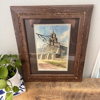 San Juan Capistrano San Antonio, Texas Acuarela De Colección - Firmado por Walter Bower Foto 1 de 4