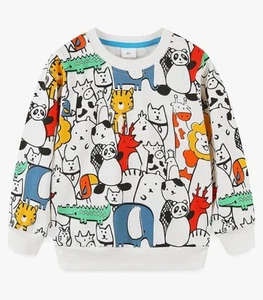 Sudadera Pullover Bumeex Niños Pequeños Niños Cuello Redondo, Talla 4, Animales de Dibujos Animados - Imagen 1 de 8