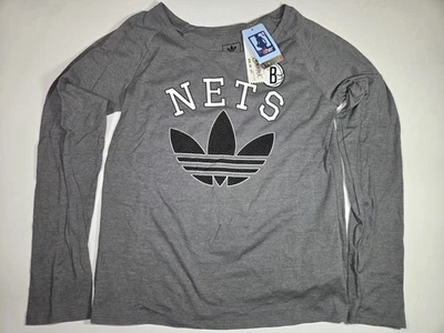 Brooklyn Nets NBA4her Long Sleeve Open Back Top Dark Grey Heather Size Medium - Image 1 of 3
