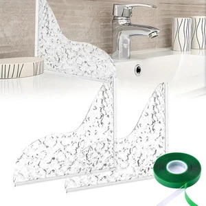2PCS Shower Corner Water Guard Shower Splash Guards Clear Bathtub Corner Spla... - Picture 1 of 7