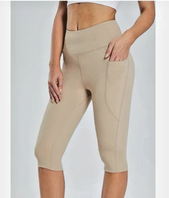 DSG Women’s Momentum high rise Crop Size XS Tan - Image 1 of 2
