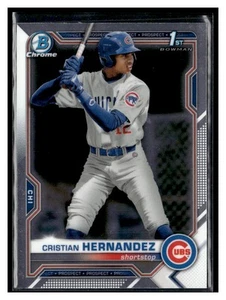 2021 Bowman Chrome #BCP-171 Cristian Hernandez Prospects 1st Chicago Cubs - Foto 1 di 2