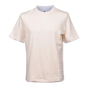 BRUNELLO CUCINELLI MEN'S 100% COTTON CREW NECK SHORT SLEEVE CASUAL T-SHIRT NEW - Picture 1 of 2