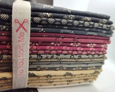 Claret half yard bundle Paula Barnes for Marcus Civil War Reproduction 20 pcs. - Image 1 of 4