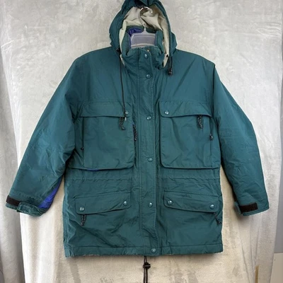Vintage LL Bean Jacket Womens Medium Green North Col Gore Tex Hooded Parka 90s - Image 1 of 4