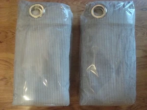 Ikea Christine grau Vorhänge Baumwolle Samt Cord 2 Paneele (1 Paar) 55x115" - Bild 1 von 20