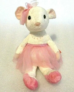 Arco tutú de peluche Douglas Petunia bailarina ratón peluche animal de peluche de 9" blanco rosa - Imagen 1 de 9