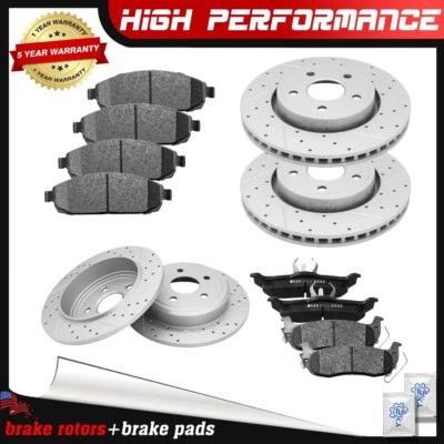 Front & Rear Rotors + Brake Pads for 2005 - 2010 Jeep Grand Cherokee Commander - Image 1 of 4