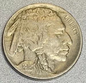 1913 -P Buffalo Nickel, Type 1, VF Very Fine Condition First Year -SP803 - Picture 1 of 2