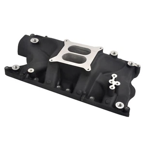 Dual Plane Aluminum Intake Manifold For SBF Small Block Ford V8 5.8L 351W Black - Picture 1 of 9