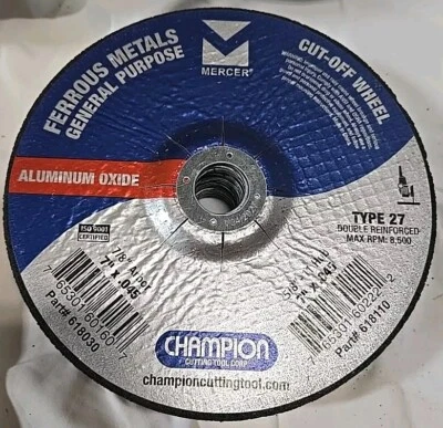 Rueda de corte de uso general Mercer 7" x 0,045" x 7/8" - Centro deprimido tipo 27 Foto 1 de 4