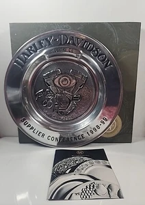 HarleyDavidson Pewter Plate Wilton Armetale 1998-99Suppliers Conference j11      - Picture 1 of 6