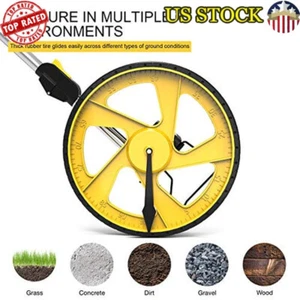 12 in Measuring Wheel 0-9999ft Collapsible Surveying Construction W/ Carry Bag - Picture 1 of 7