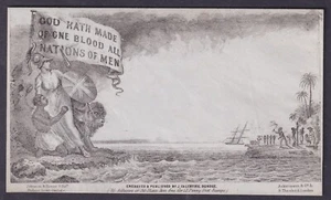 1850 Valentines Anti-Slavery Propaganda Envelope State Three Fine Unused - Picture 1 of 2