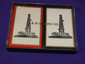 VINTAGE 2 DECKS PLAYING CARDS 1 UNOPENED B & N DRILLING CO. IN CASE - Picture 1 of 3
