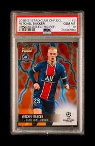 2020-21 Mitchel Bakker Topps Stadium Club Chrome Orange/Blue Rookie 7/10 PSA 10 - Picture 1 of 3
