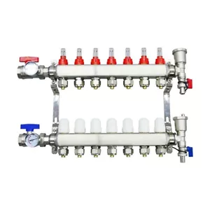 7-Loop PEX Radiant Floor Heating Manifold Set For 1/2” PEX - Picture 1 of 20