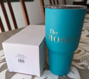 THE CHOSEN INSULATED 30 OZ TUMBLER NEW IN BOX W/LID TURQUOISE GET USED TO DIFRNT - Picture 1 of 4