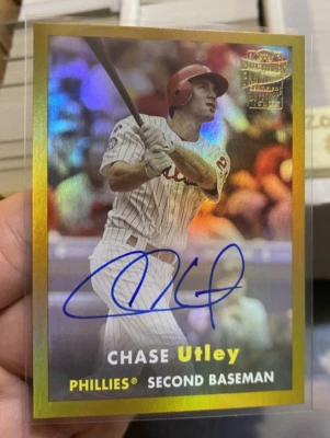 2024 Topps Archives - Chase Utley *ON CARD* Gold Auto SSP - #44/50 - M/NM! - Image 1 of 4