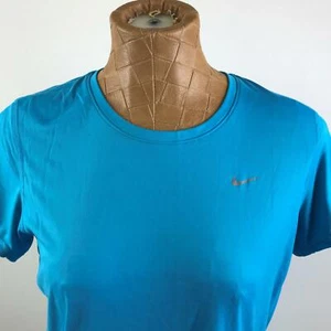 NIKE Dri-Fit Round Neck Blue Activewear Running Shirt Women's Size Large - Picture 1 of 10