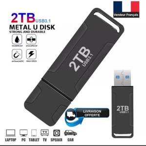 Clé USB 3.0 Grande capacité 1TO 2TO Lecteur flash mémoire haute vitesse En Métal - Afbeelding 1 van 9