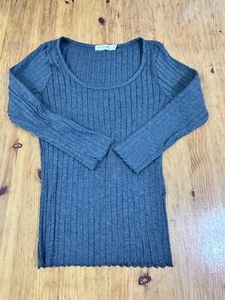 Rag and Bone Jean Women Fitted Rib Knit Top Gray 3/4 sleeve size XS - Picture 1 of 11