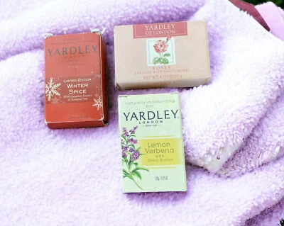 Set of 3 Yardley Limited Edition Winter Spice/Roses/Lemon Verbena Soaps 4.25 oz - Image 1 of 4