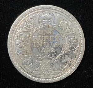 1912 Indien Silber König Georg V eine Rupie vz gereinigt (S24-17) - Bild 1 von 4